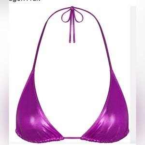 SKIMS Dragon Fruit Metallic Triangle Bikini Top